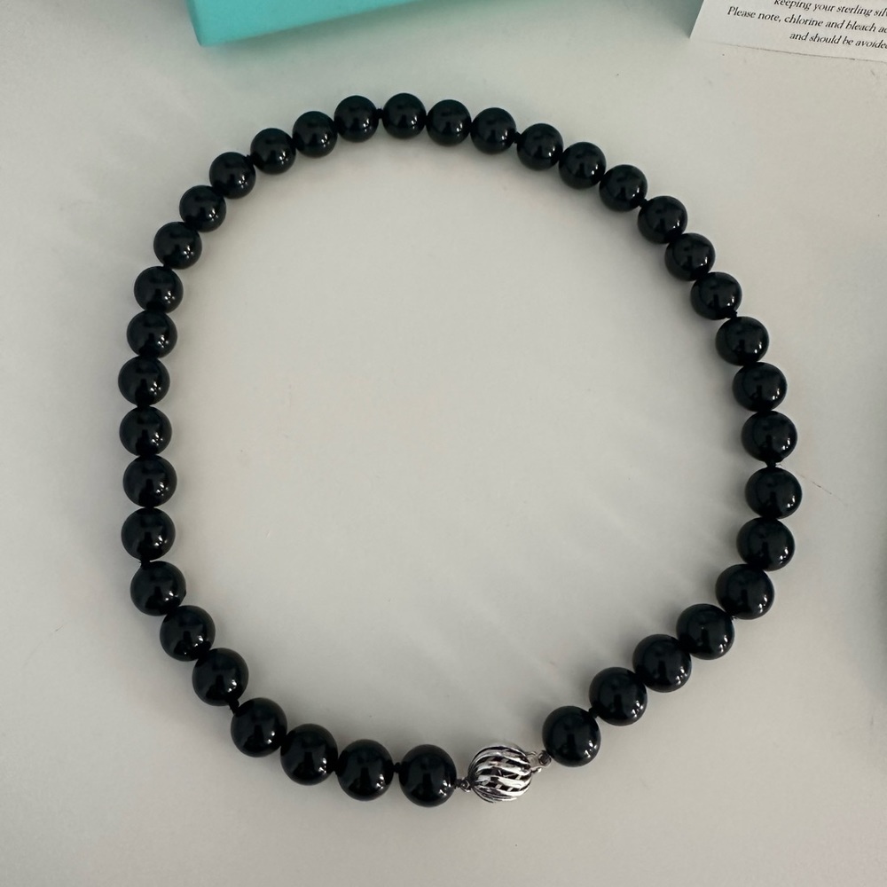 Tiffany & Co. Onyx and silver necklace — limited edition. Like new condition.